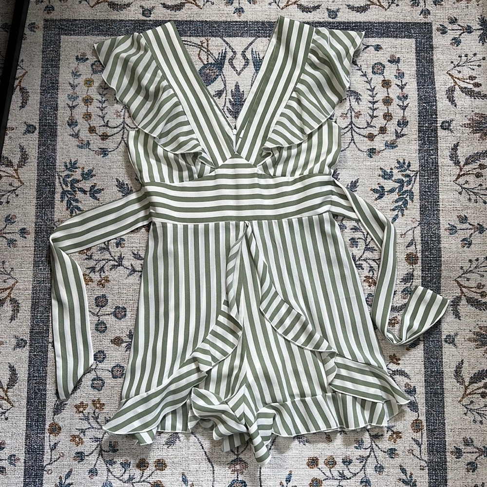 NSR Striped Shorts Jumpsuit